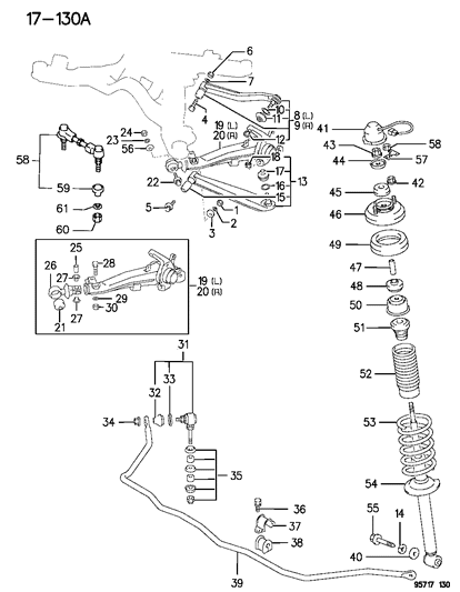 1996 Dodge Stealth Nut (12) W/K Engine & Auto Transmission Diagram for MF430007
