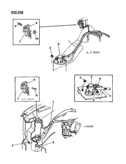 1989 Dodge Caravan Vapor Canister Diagram 3 - Thumbnail