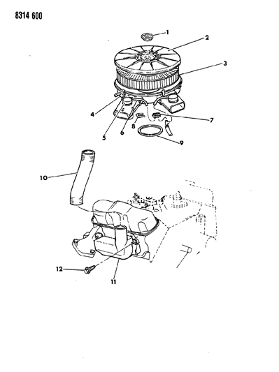 1988 Dodge Ram Wagon Air Cleaner Diagram 2 - Thumbnail