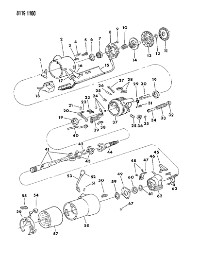 1988 Chrysler New Yorker Base Model Column, Steering, Upper With Tilt Diagram