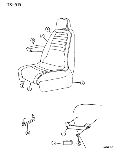 1994 Dodge Caravan Front Seat Diagram 4 - Thumbnail