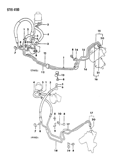 1989 Dodge Ram 50 Clip, Tube (RWD) Diagram for MB192958