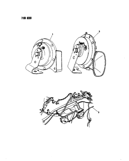 1987 Dodge Shadow Horn Bracket Diagram for 4311142