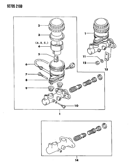1994 Dodge Stealth Switch, Level Indicator Diagram for MB699916