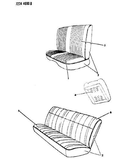1987 Dodge Aries Rear Seat Diagram 4 - Thumbnail