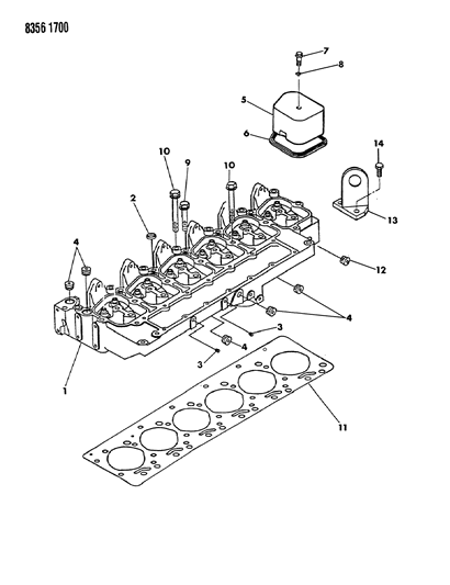 1989 Dodge D150 Cylinder Head Diagram 2 - Thumbnail