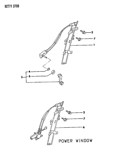 1992 Dodge Stealth Window Regulator Diagram for MB641282