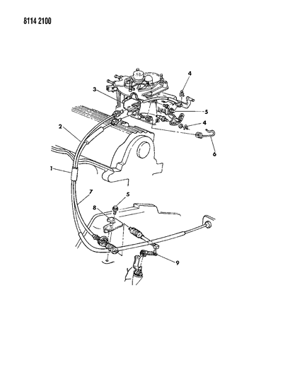 1988 Chrysler LeBaron Base Throttle Control Diagram 2 - Thumbnail