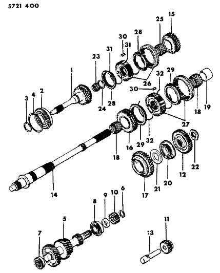 1986 Dodge Ram 50 Gear Train Diagram 1 - Thumbnail