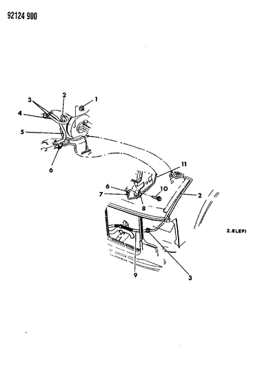 1992 Dodge Caravan Plumbing - Heater Diagram 1 - Thumbnail