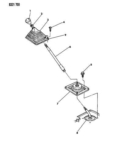 1989 Dodge D150 Controls, Gearshift Diagram 2 - Thumbnail