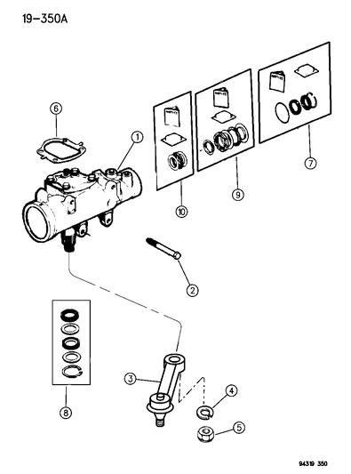 1994 Dodge Ram 1500 Side Cover Gasket Diagram for 4886349AA