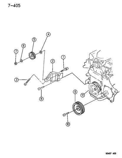 1994 Dodge Intrepid Drive Pulleys Diagram 1 - Thumbnail