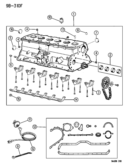 1995 Jeep Wrangler Cylinder Block & Supports Diagram 2 - Thumbnail