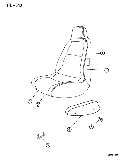 1995 Dodge Neon Front Seat Diagram 1 - Thumbnail