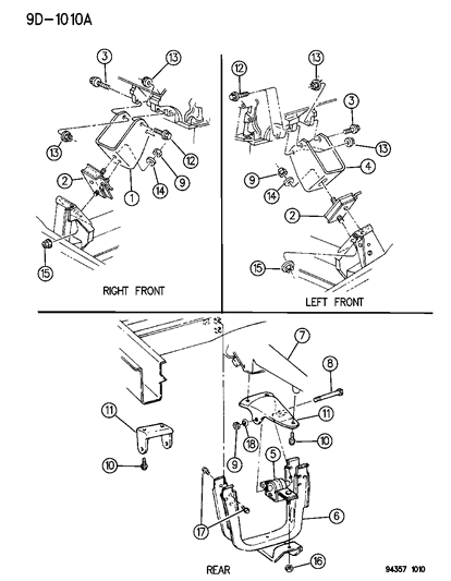 1994 Dodge Ram Wagon Engine Mounting Diagram 2 - Thumbnail