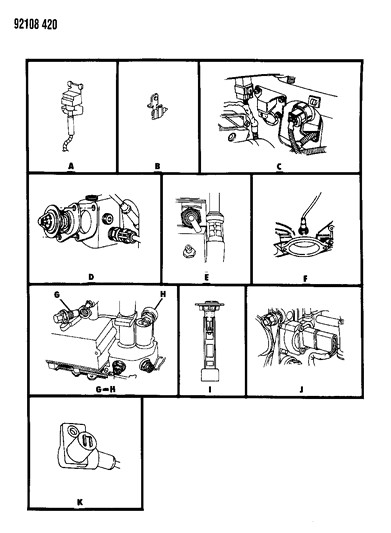 1992 Chrysler LeBaron GTC Sensors Diagram