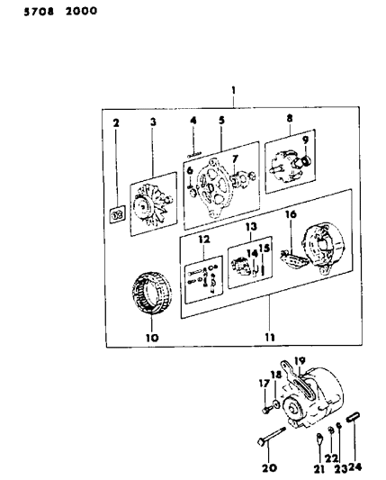 1986 Dodge Ram 50 Alternator Diagram 2 - Thumbnail