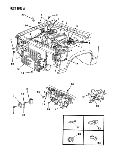 1988 Dodge Dakota Plumbing - A/C & Heater Diagram 1 - Thumbnail