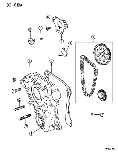 1994 Dodge Ram 2500 Timing Gear & Case & Cover Diagram 3 - Thumbnail