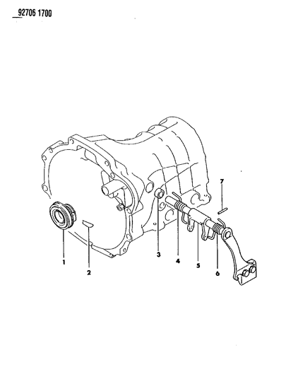 1992 Dodge Ram 50 Controls, Clutch Diagram 2 - Thumbnail