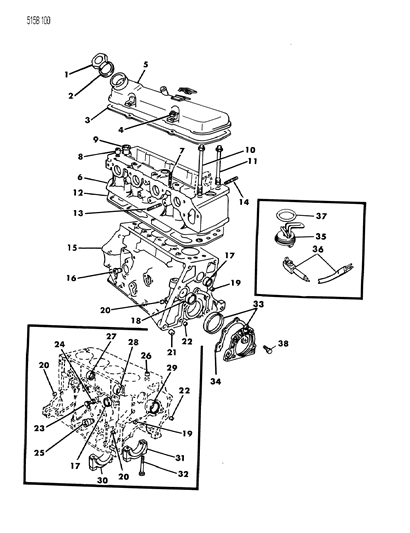 1985 Dodge Omni Engine, Cylinder Block, Cylinder Head Diagram 2 - Thumbnail