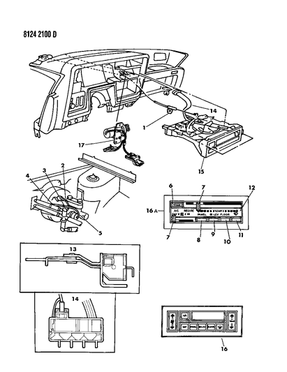 1988 Chrysler New Yorker Base Model Control, Air Conditioner Diagram