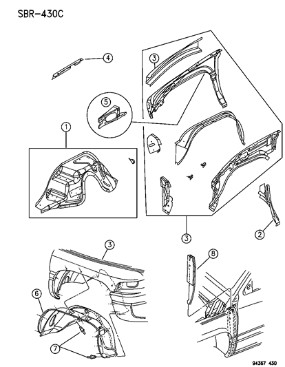 1995 Dodge Ram 2500 Info Label Diagram for 53040081