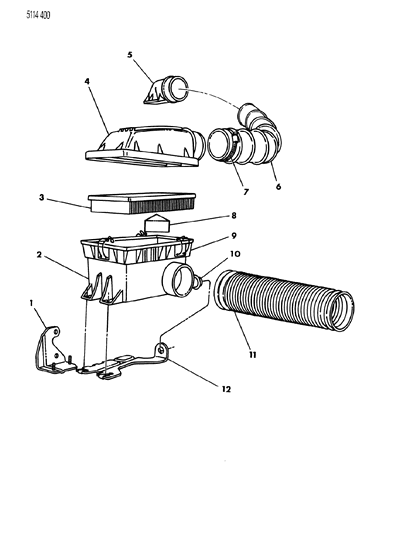 1985 Chrysler Executive Limousine Air Cleaner Diagram 2 - Thumbnail