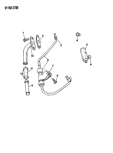 1991 Dodge Shadow Oil Lines Diagram 2 - Thumbnail