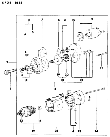 1986 Chrysler Conquest Starter Diagram 2 - Thumbnail