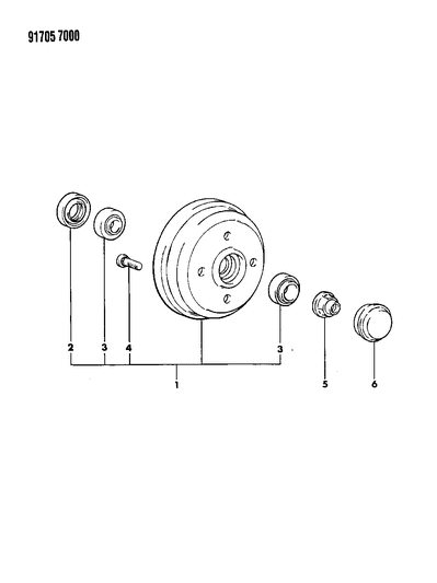 1991 Dodge Colt Brake, Drum And Bearings, Rear Diagram 3 - Thumbnail