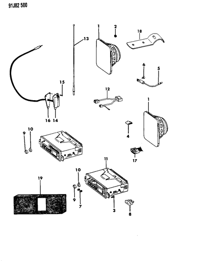 1991 Jeep Wrangler Speaker Diagram for 56002695