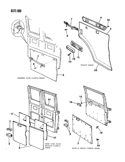 1988 Dodge Ram Van Pad And Plate, Armrest Diagram for L637FC5