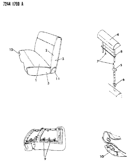 1987 Dodge Diplomat Seat - Front Fleet - Police & Others Diagram 2 - Thumbnail