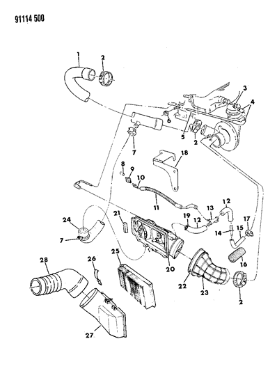 1991 Chrysler LeBaron GTC Air Cleaner Diagram 2 - Thumbnail