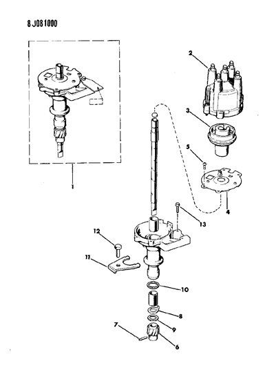 1990 Jeep Comanche Distributor Diagram 2 - Thumbnail