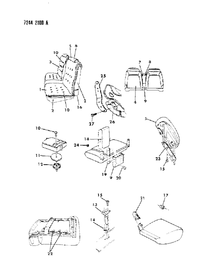 1987 Dodge Diplomat Front Seat Diagram 2 - Thumbnail