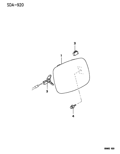 1996 Dodge Avenger Fuel Door Diagram for MB959445