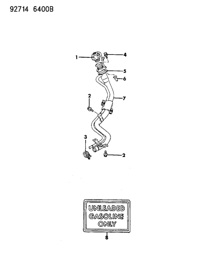1992 Dodge Colt Fuel Tank Filler Tube Diagram 3 - Thumbnail
