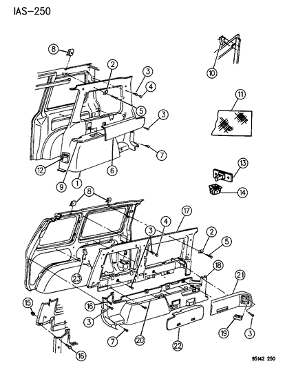 1995 Dodge Caravan Panel - Quarter Trim Diagram 2 - Thumbnail