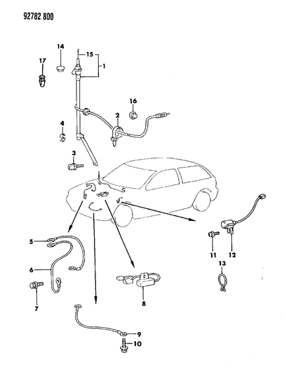 1994 Dodge Colt Antenna Diagram 1 - Thumbnail