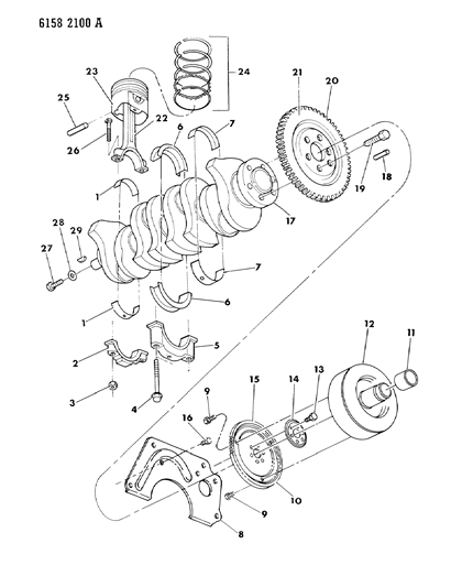 1986 Chrysler New Yorker Crankshaft, Pistons And Torque Converter Diagram 2 - Thumbnail