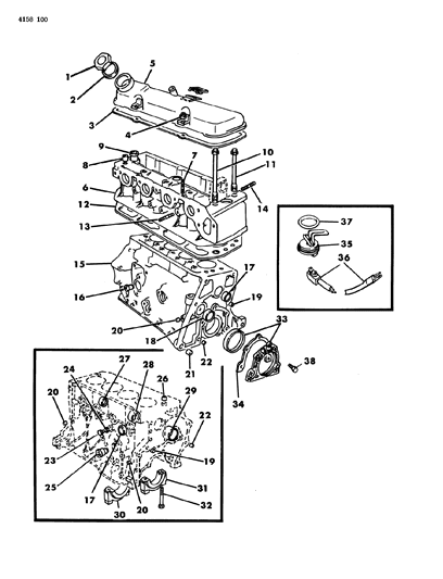 1984 Dodge Rampage Engine, Cylinder Block, Cylinder Head Diagram 2 - Thumbnail