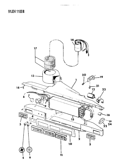 1991 Jeep Wrangler Blower Motor Diagram for 4741584