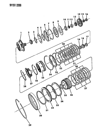 1991 Dodge Dynasty Carrier Assembly, W/Bushing, Rear Planet Pinion Diagram for 4713145