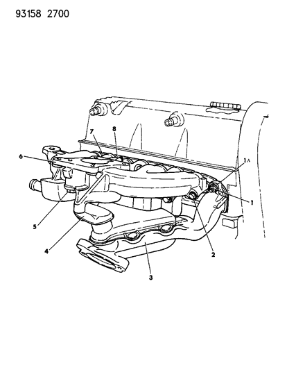 1993 Chrysler LeBaron GTC Manifolds - Intake & Exhaust Diagram 1 - Thumbnail