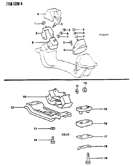 1987 Chrysler Conquest Engine Mounting Diagram 1 - Thumbnail