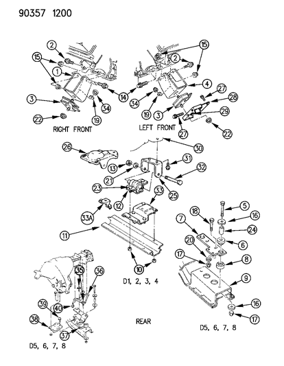 1992 Dodge D150 Engine Mounting Diagram 4 - Thumbnail
