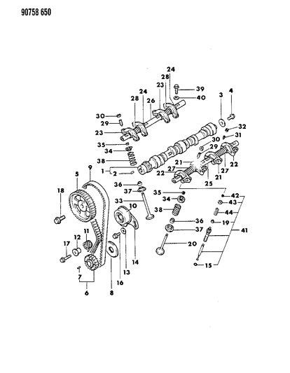 1990 Dodge Colt Camshaft & Valves Diagram 2 - Thumbnail